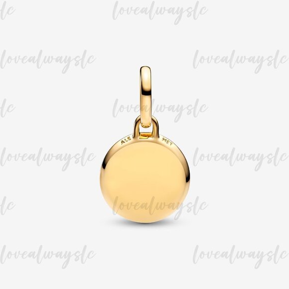 Pandora Green Engravable Mini Medallion Charm - Picture 2 of 7